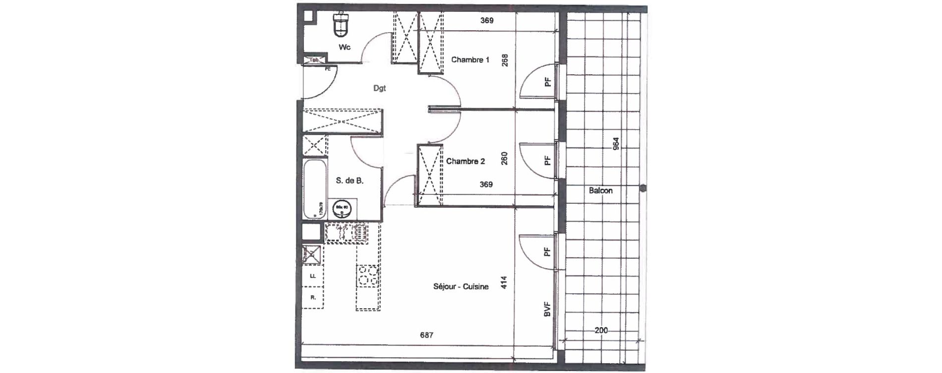Appartement T3 de 63,15 m2 &agrave; Clermont-L'H&eacute;rault Centre