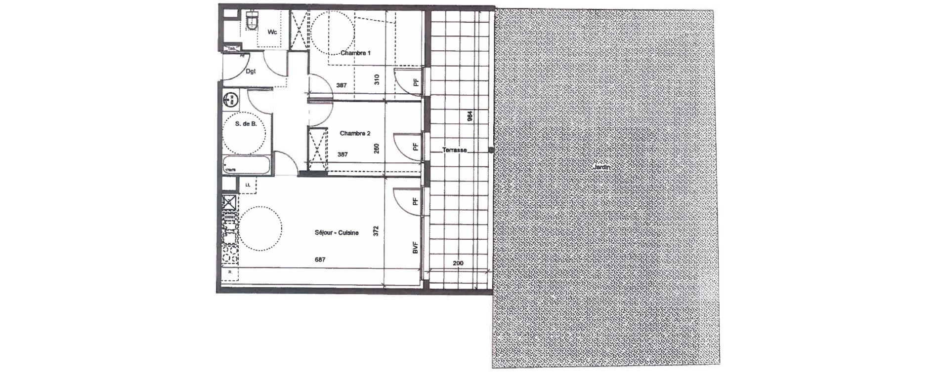 Appartement T3 de 63,10 m2 &agrave; Clermont-L'H&eacute;rault Centre