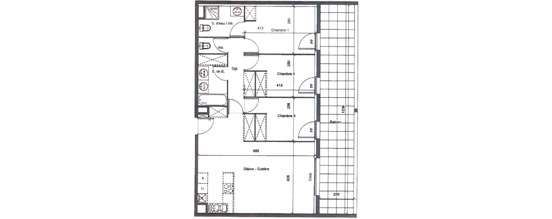 Appartement T4 de 81,05 m2 &agrave; Clermont-L'H&eacute;rault Centre