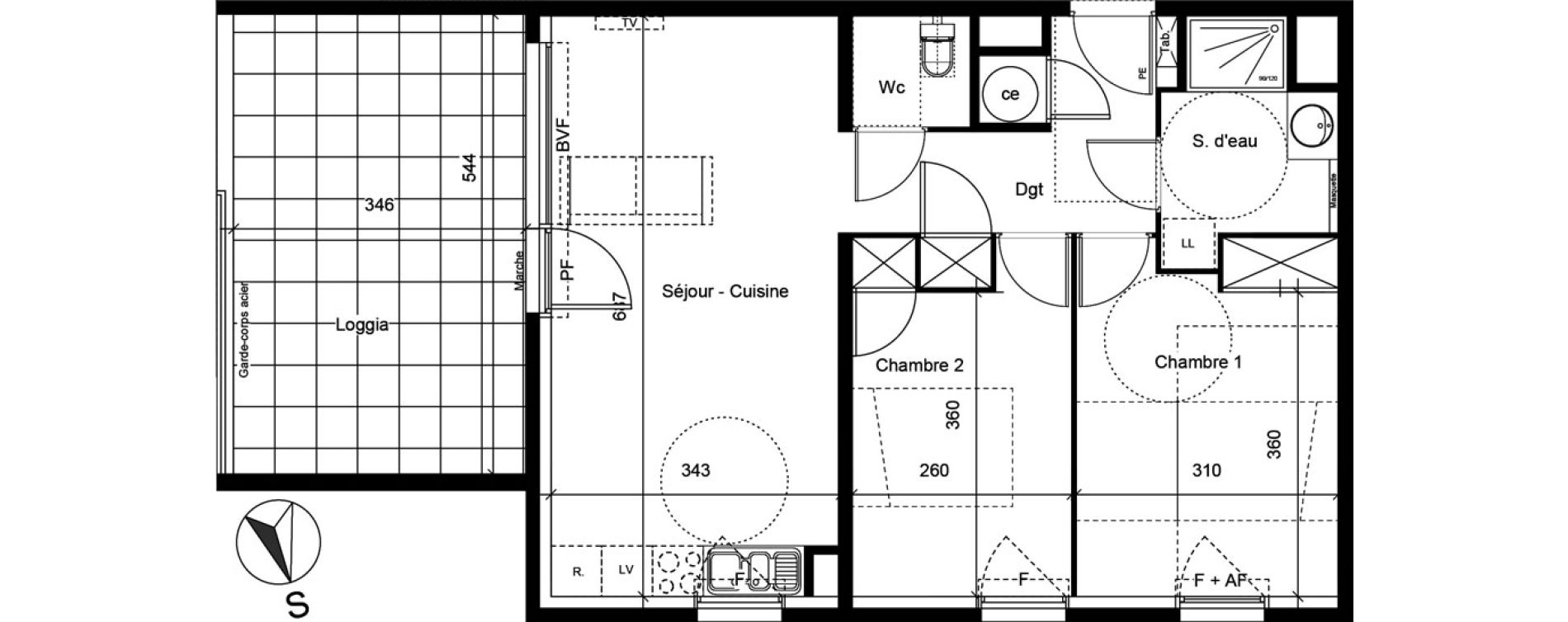 Appartement T3 de 60,40 m2 &agrave; Clermont-L'H&eacute;rault Centre