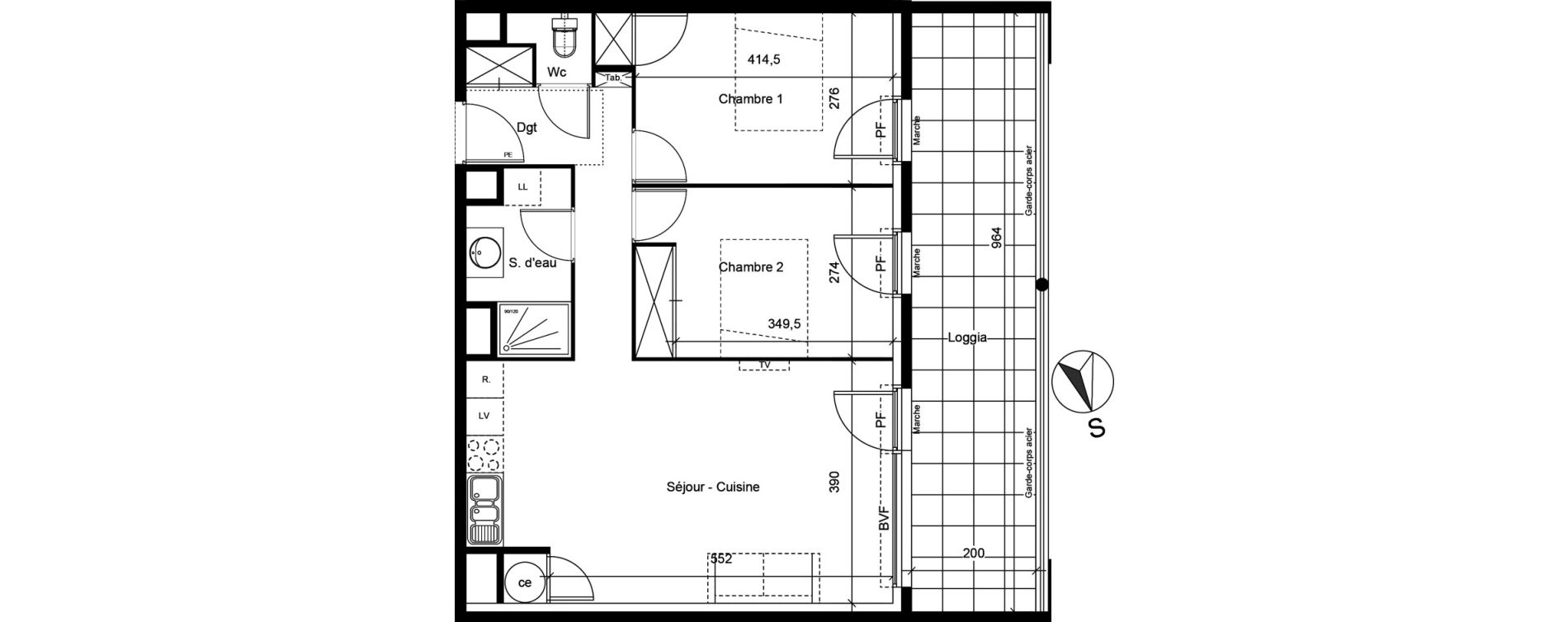 Appartement T3 de 62,10 m2 &agrave; Clermont-L'H&eacute;rault Centre