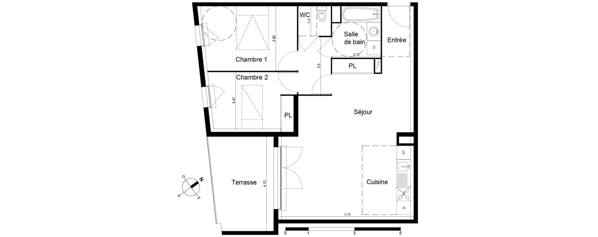 Appartement T3 de 68,24 m2 &agrave; Frontignan Centre