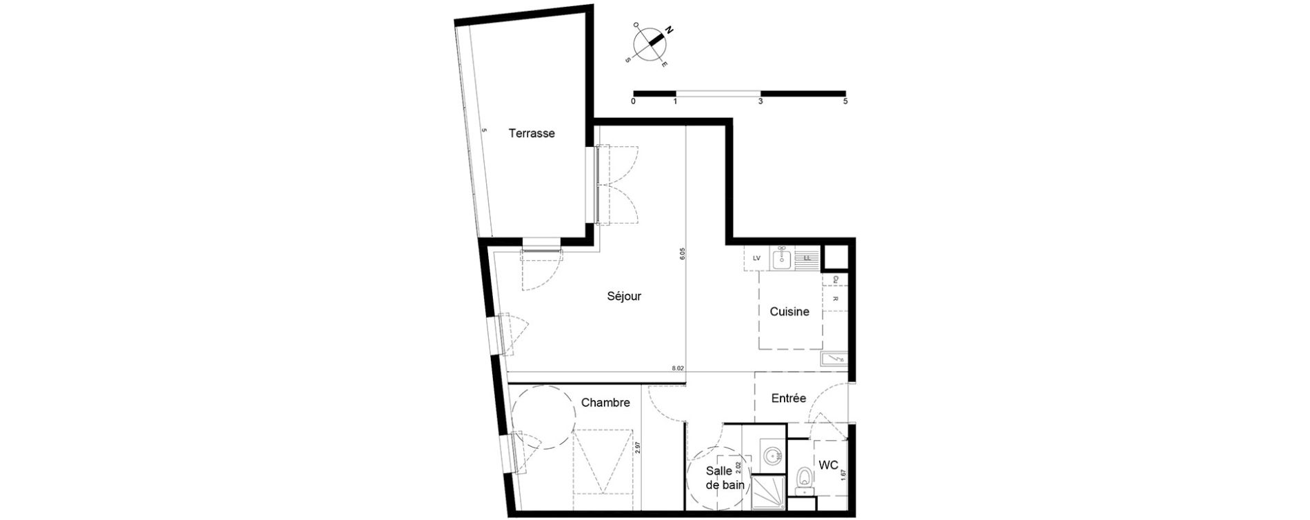 Appartement T2 de 57,63 m2 &agrave; Frontignan Centre