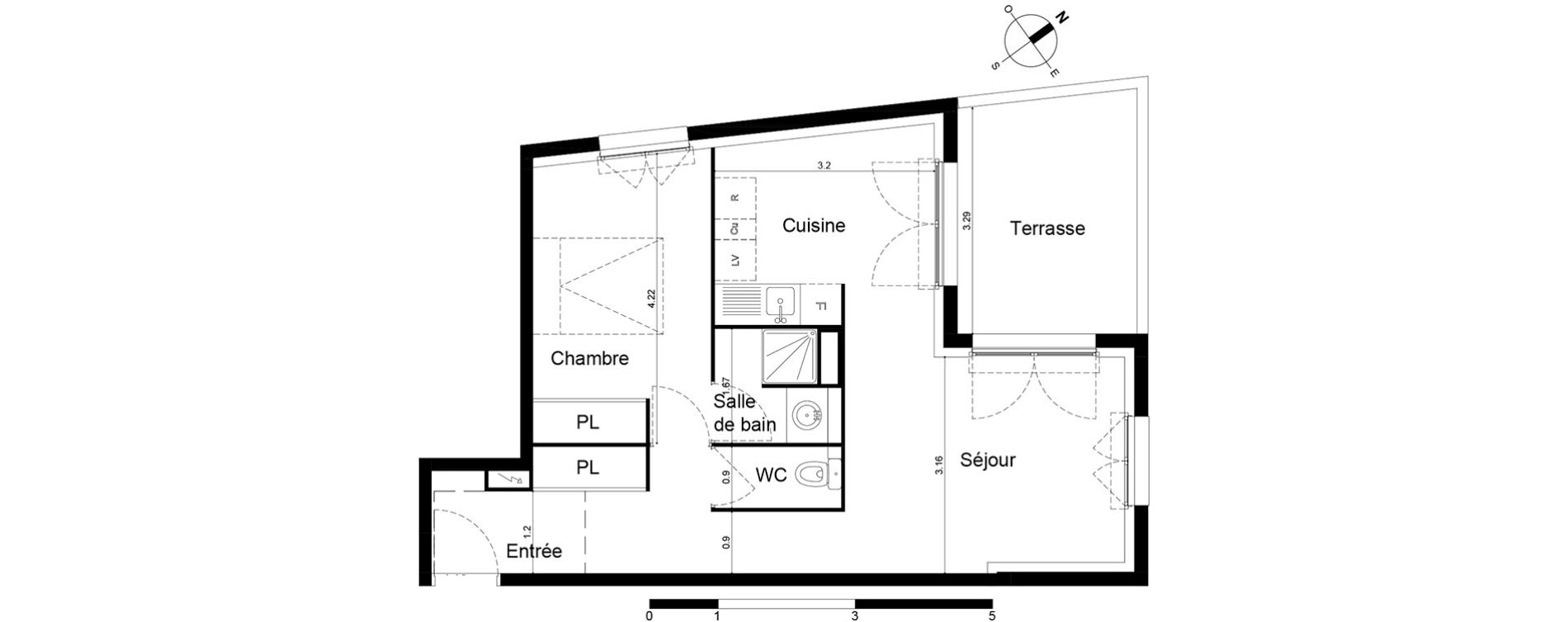 Appartement T2 de 46,72 m2 &agrave; Frontignan Centre