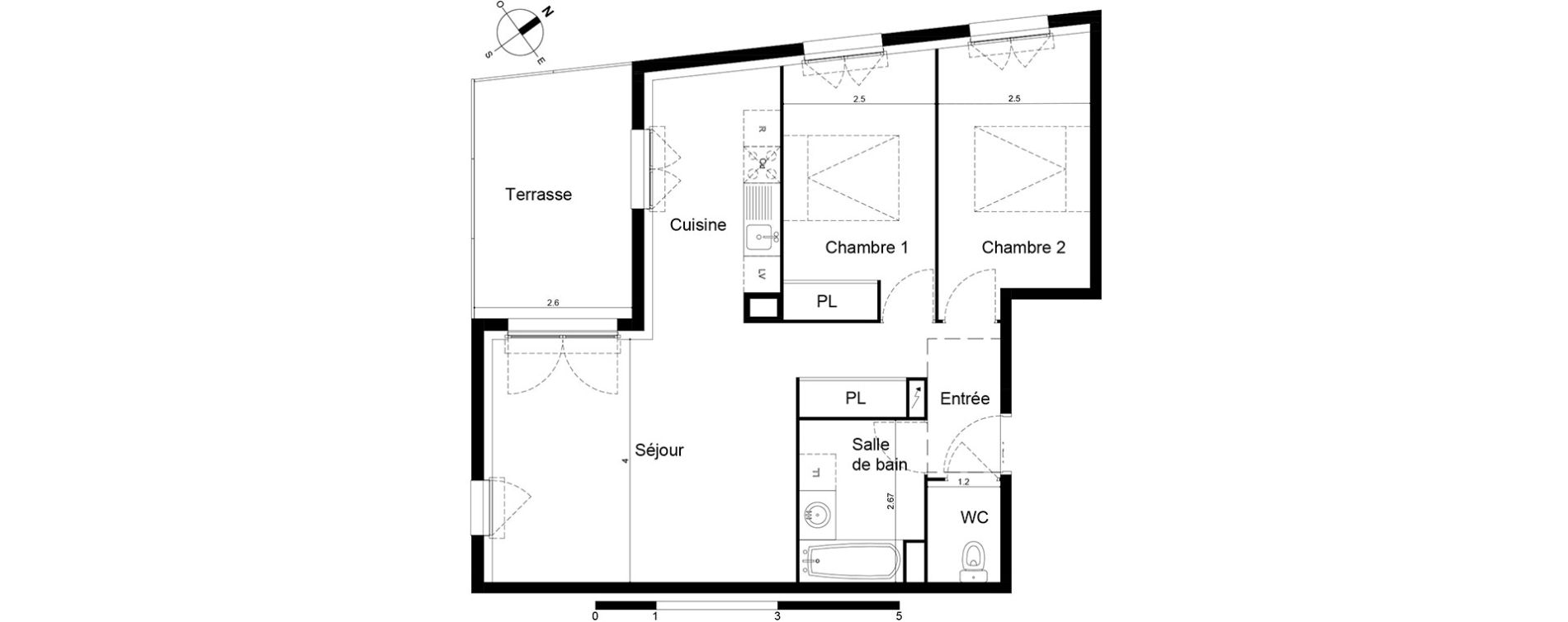 Appartement T3 de 65,08 m2 &agrave; Frontignan Centre