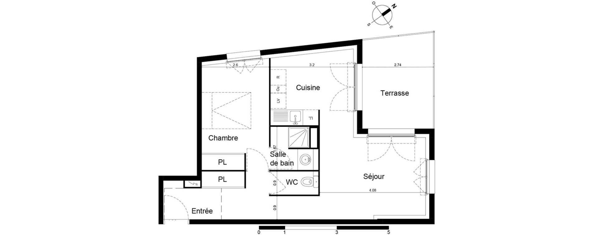 Appartement T2 de 46,72 m2 &agrave; Frontignan Centre