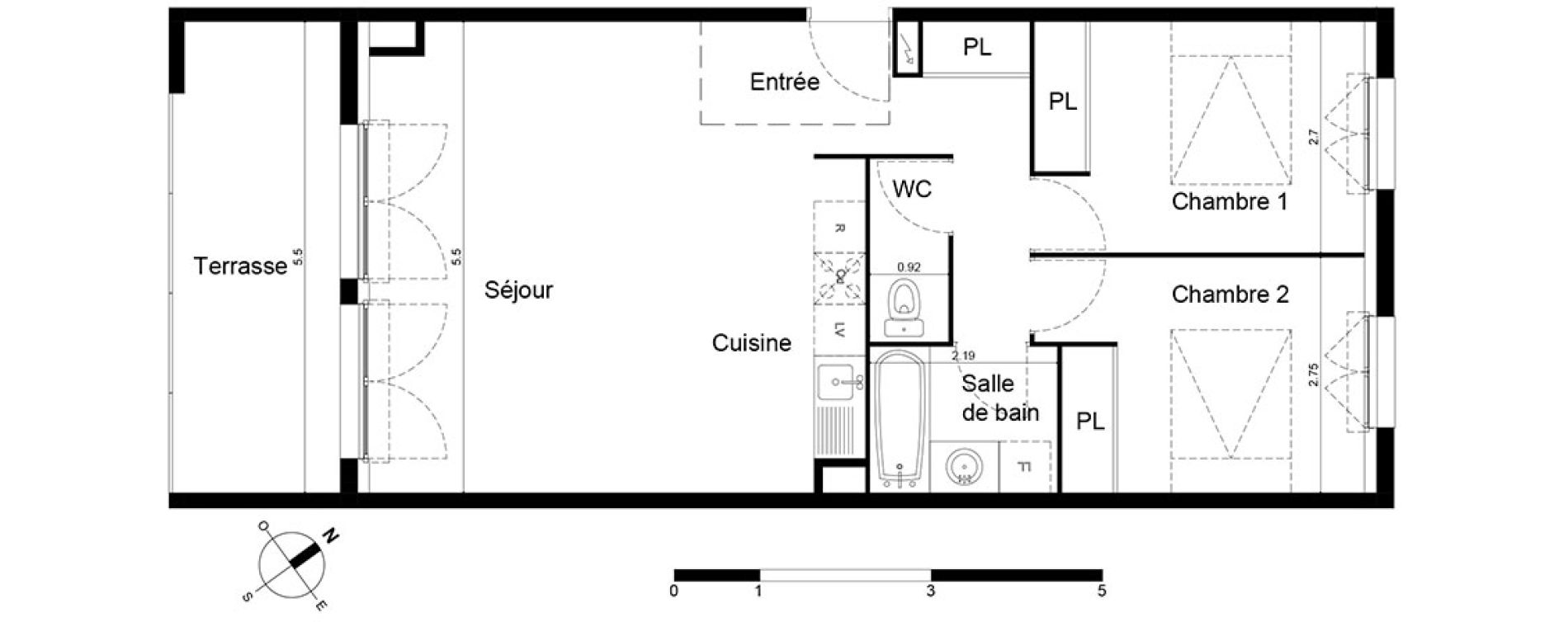 Appartement T3 de 63,55 m2 &agrave; Frontignan Centre