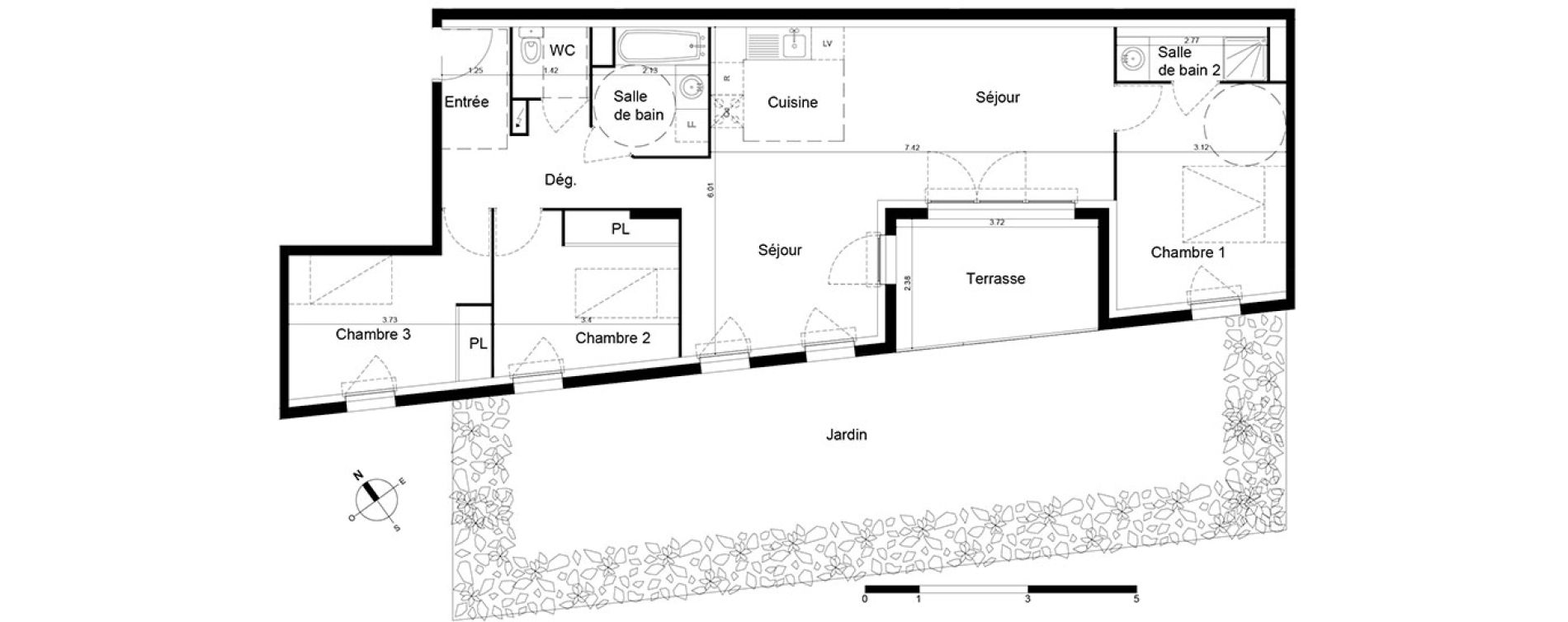 Appartement T4 de 85,07 m2 &agrave; Frontignan Centre