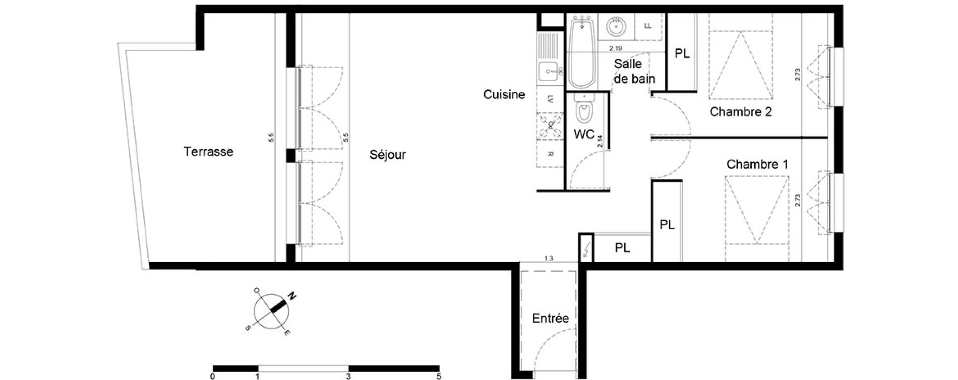 Appartement T3 de 66,81 m2 &agrave; Frontignan Centre