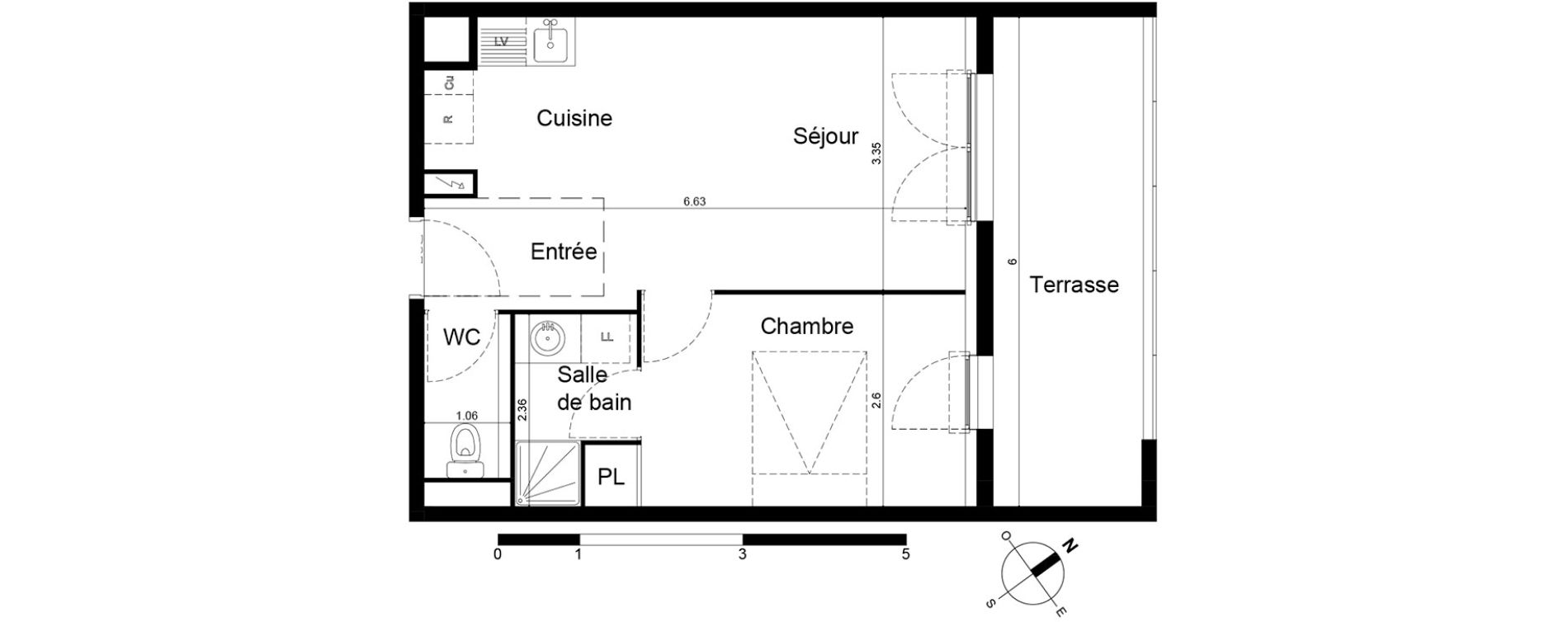 Appartement T2 de 38,86 m2 &agrave; Frontignan Centre
