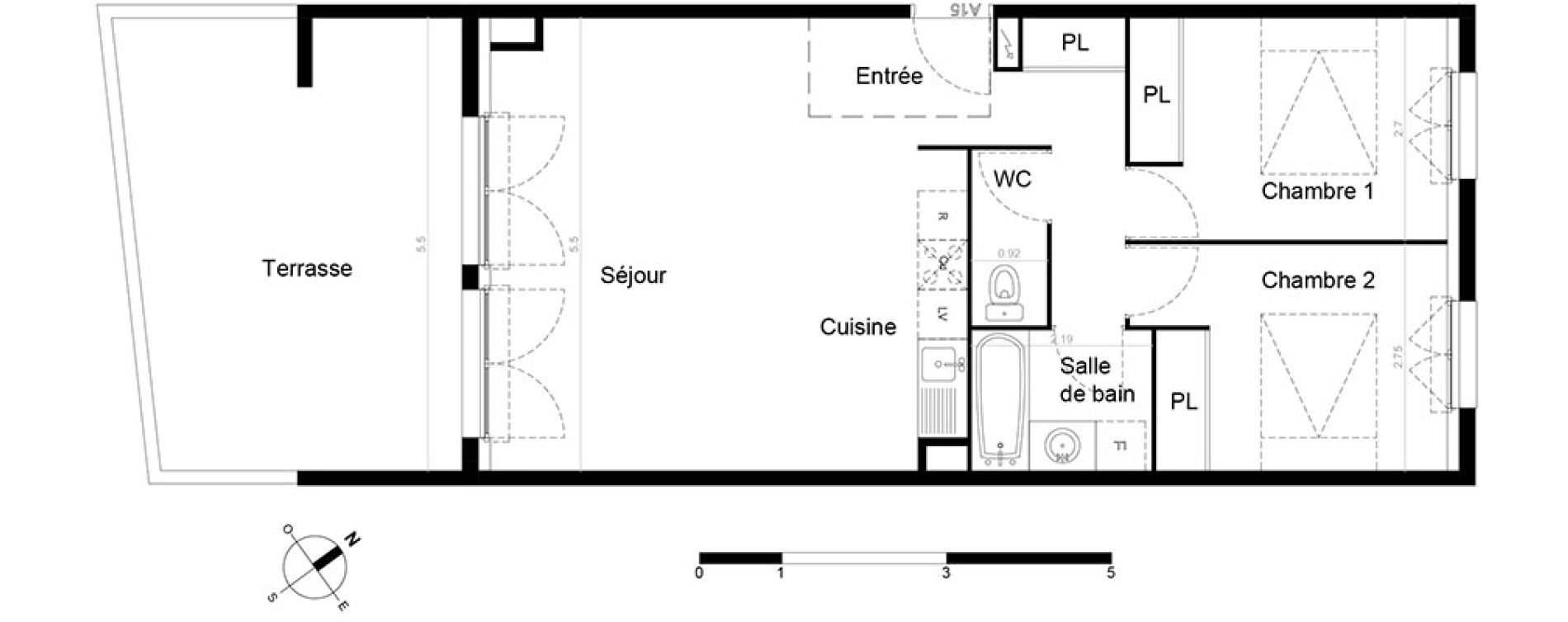 Appartement T3 de 63,55 m2 &agrave; Frontignan Centre