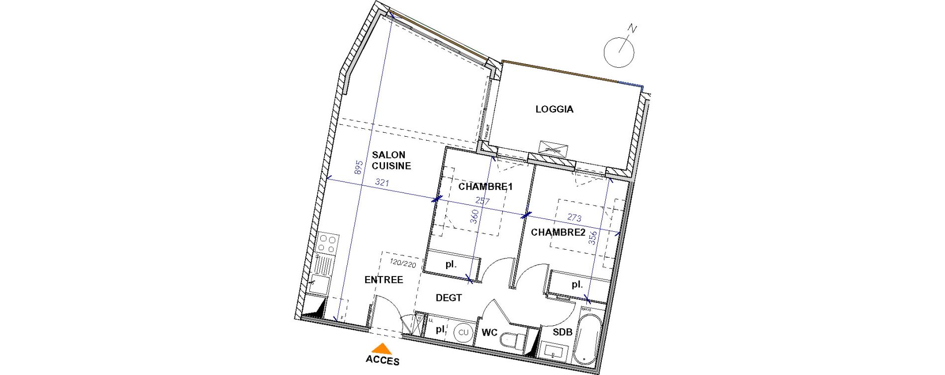 Appartement T3 de 57,80 m2 &agrave; Frontignan Centre