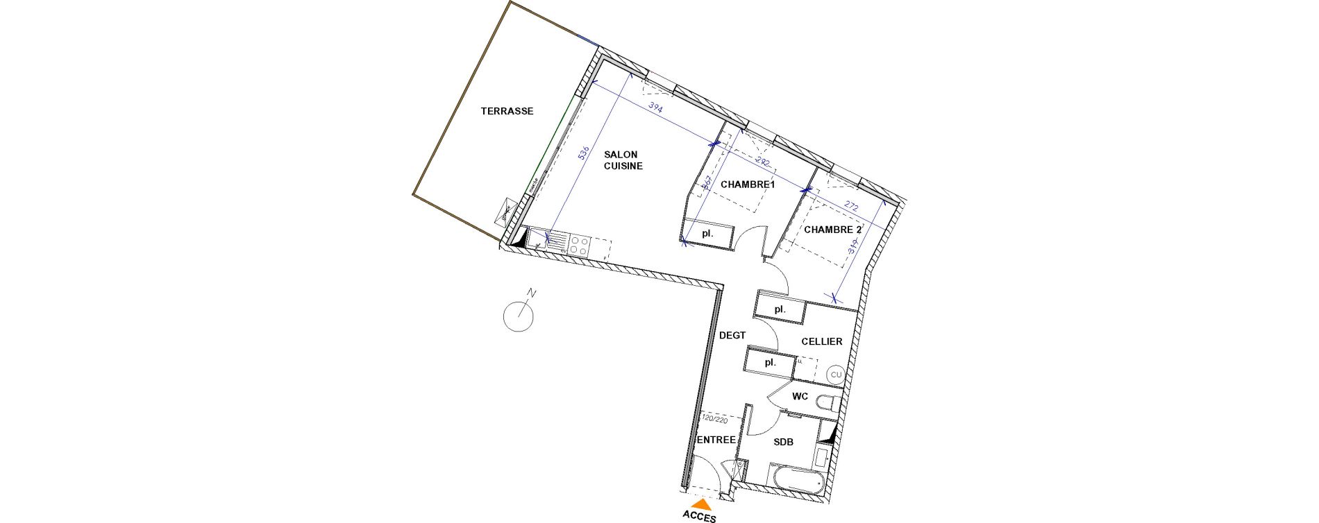 Appartement T3 de 65,38 m2 &agrave; Frontignan Centre
