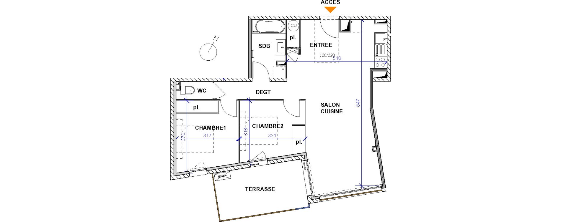 Appartement T3 de 66,22 m2 &agrave; Frontignan Centre