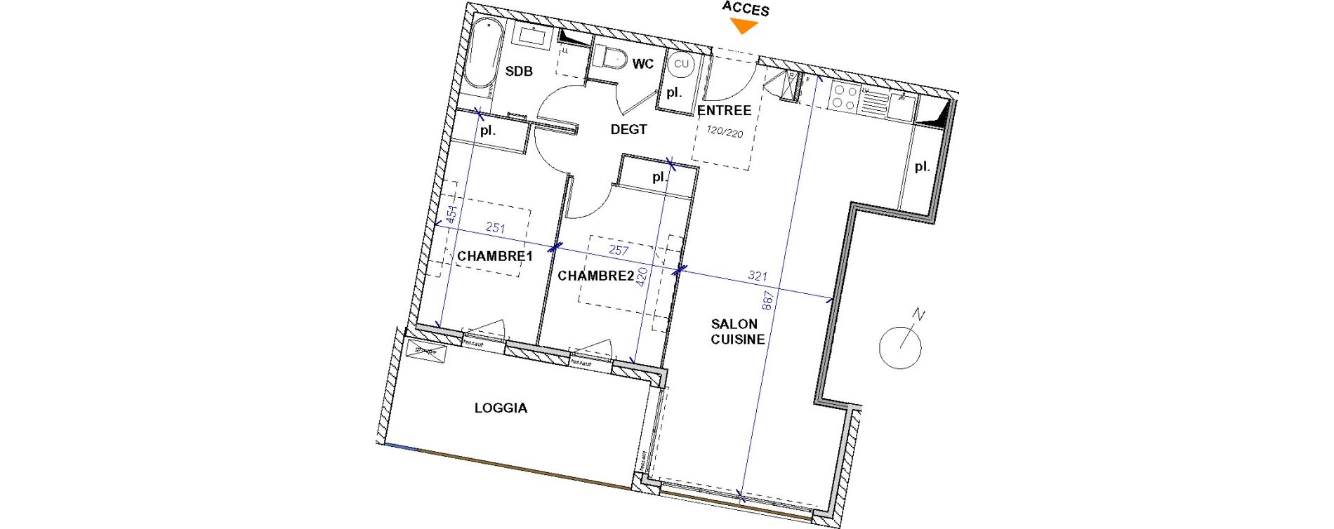Appartement T3 de 66,42 m2 &agrave; Frontignan Centre