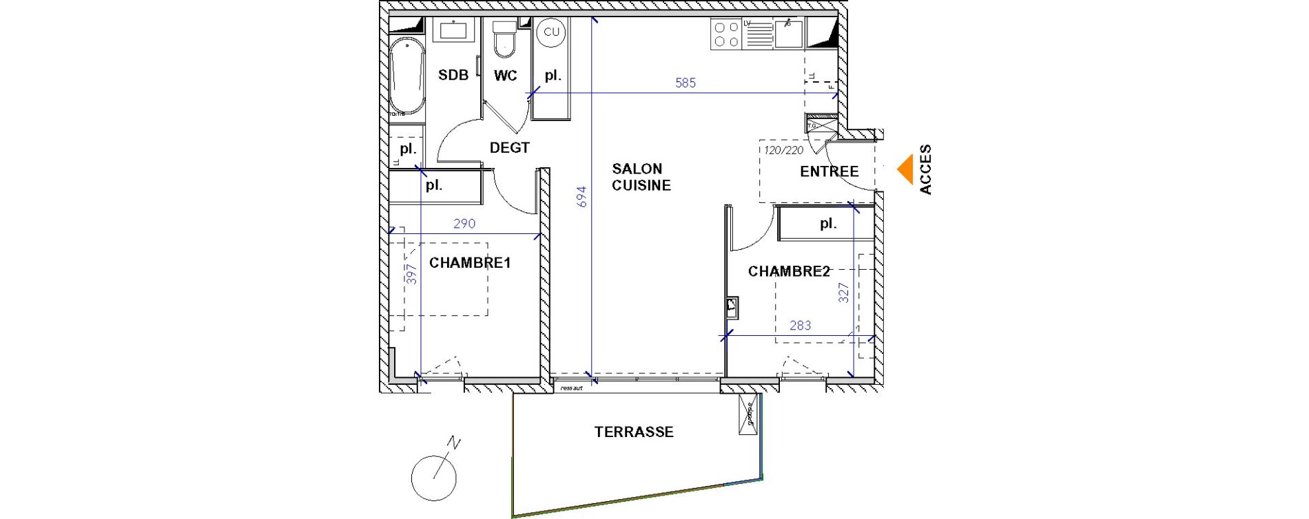 Appartement T3 de 61,35 m2 &agrave; Frontignan Centre