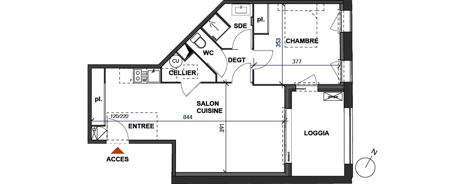 Appartement T2 de 53,03 m2 &agrave; Frontignan Centre