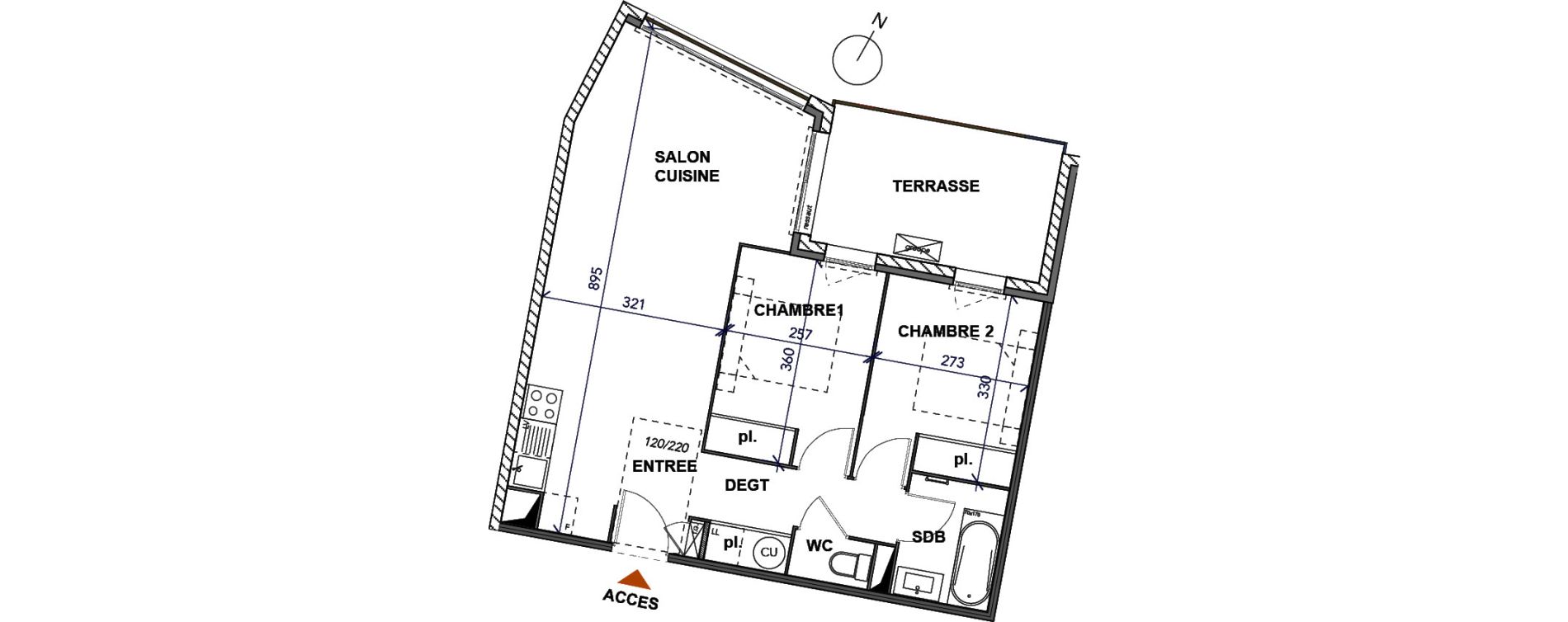 Appartement T3 de 57,86 m2 &agrave; Frontignan Centre