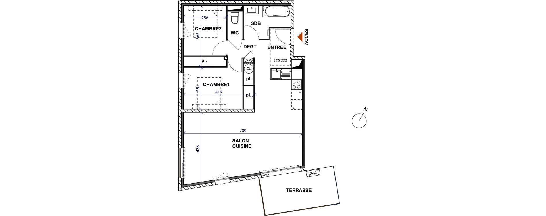 Appartement T3 de 68,39 m2 &agrave; Frontignan Centre