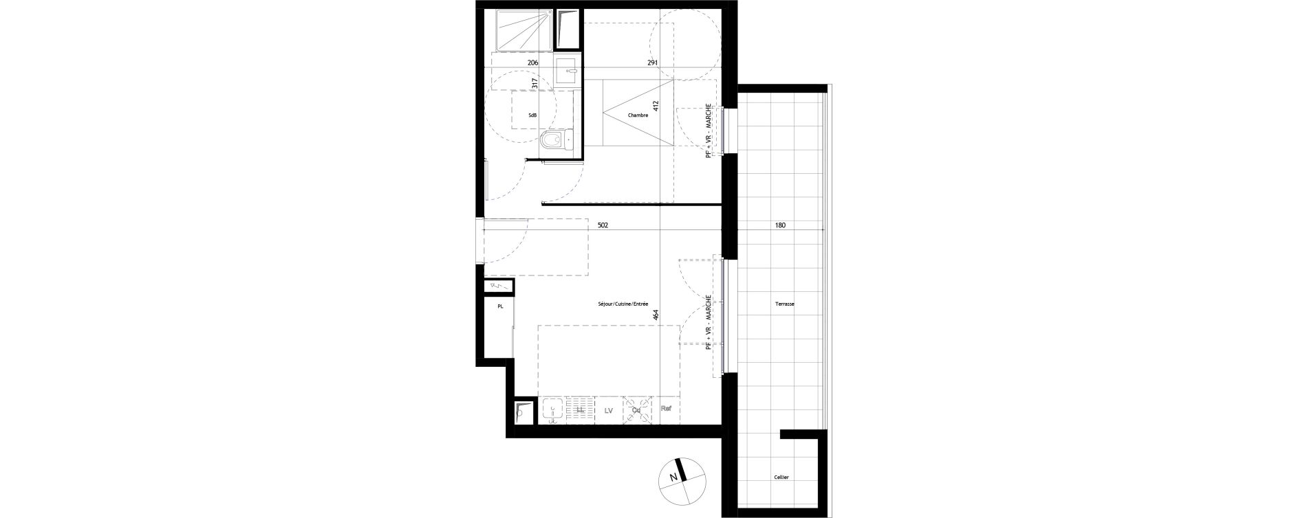 Appartement T2 de 41,70 m2 &agrave; Frontignan Les crozes