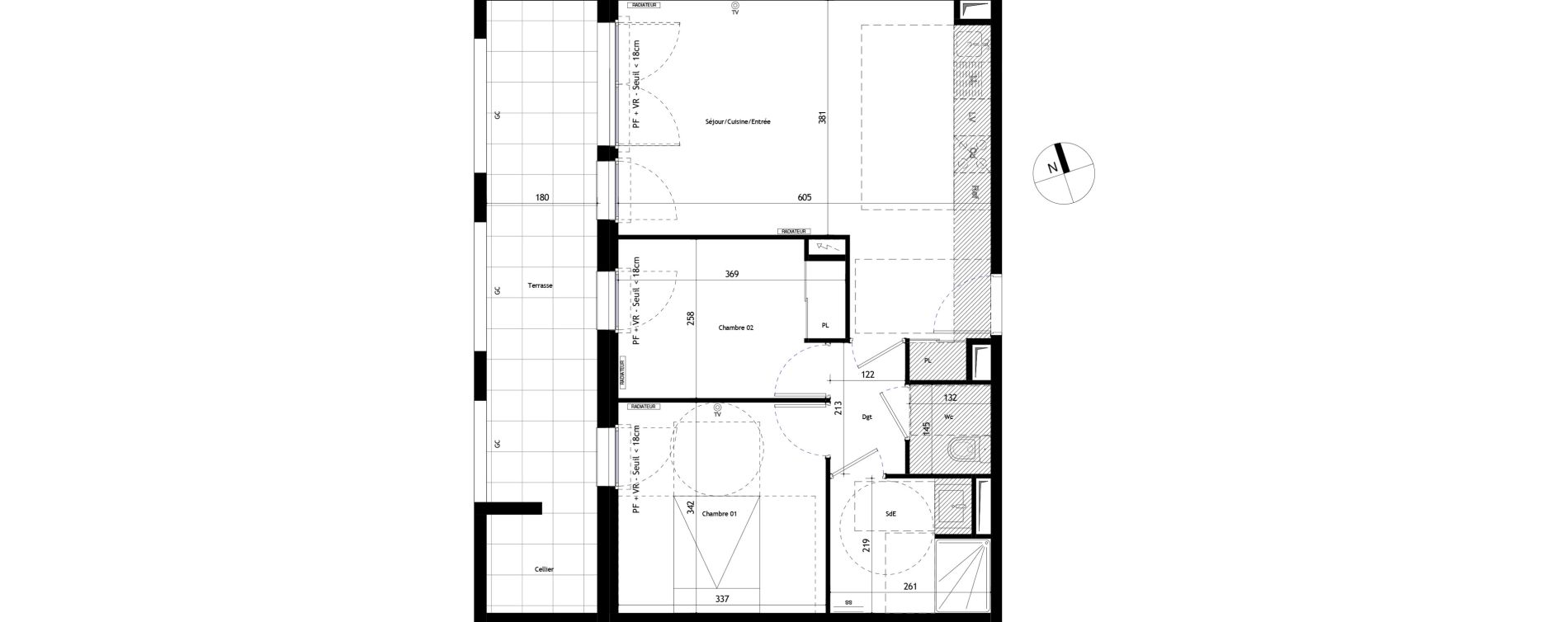 Appartement T3 de 58,20 m2 &agrave; Frontignan Les crozes