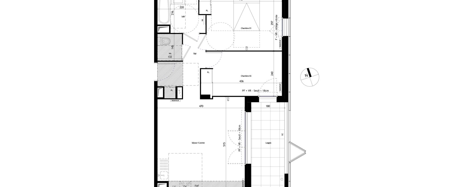 Appartement T3 de 58,80 m2 &agrave; Frontignan Les crozes
