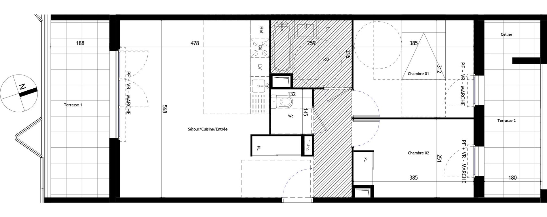 Appartement T3 de 62,50 m2 &agrave; Frontignan Les crozes