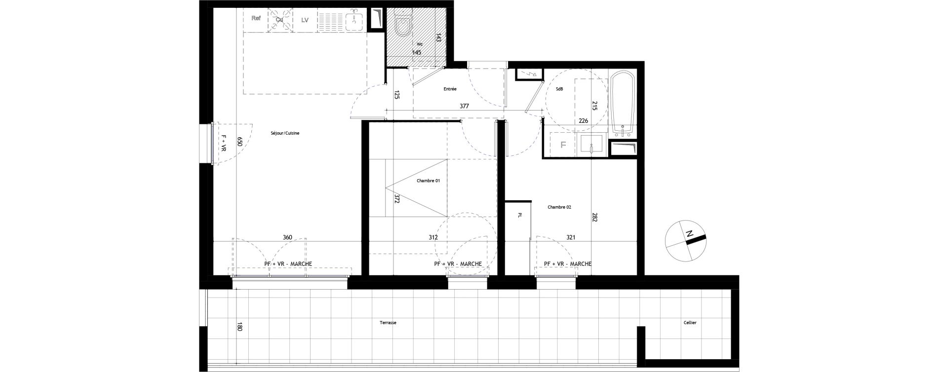 Appartement T3 de 57,30 m2 &agrave; Frontignan Les crozes