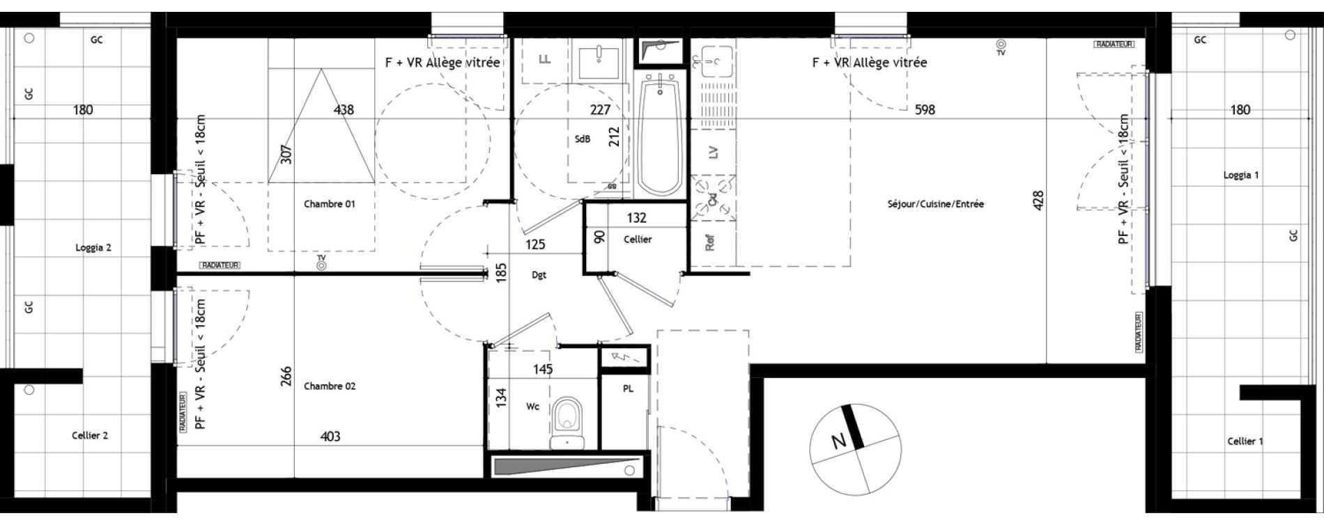 Appartement T3 de 63,60 m2 &agrave; Frontignan Les crozes