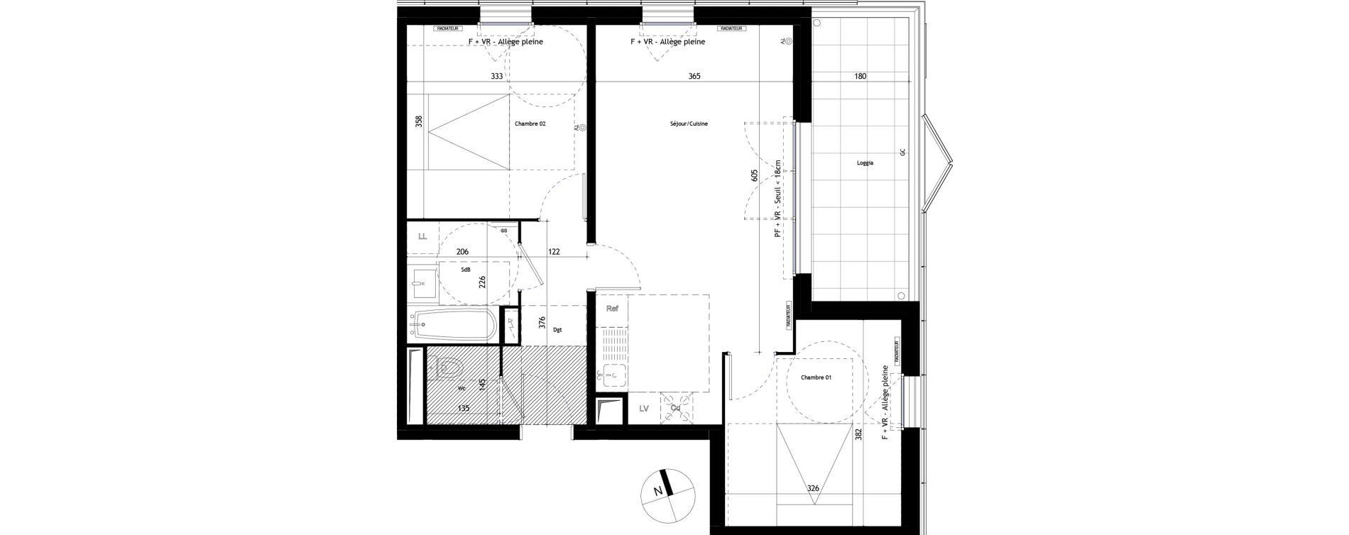 Appartement T3 de 59,90 m2 &agrave; Frontignan Les crozes