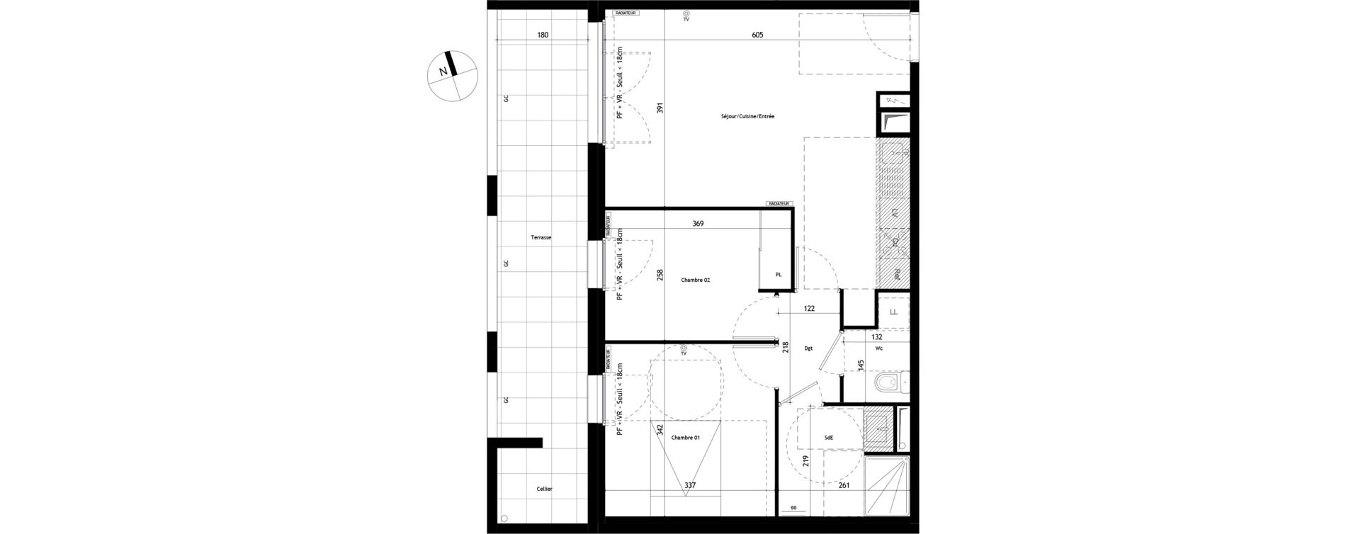 Appartement T3 de 58,40 m2 &agrave; Frontignan Les crozes
