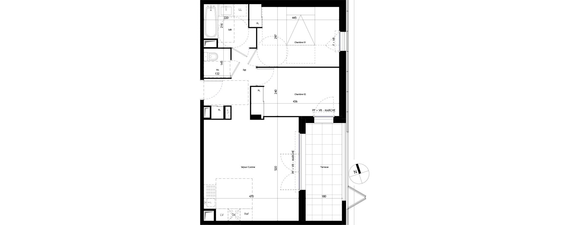 Appartement T3 de 58,80 m2 &agrave; Frontignan Les crozes