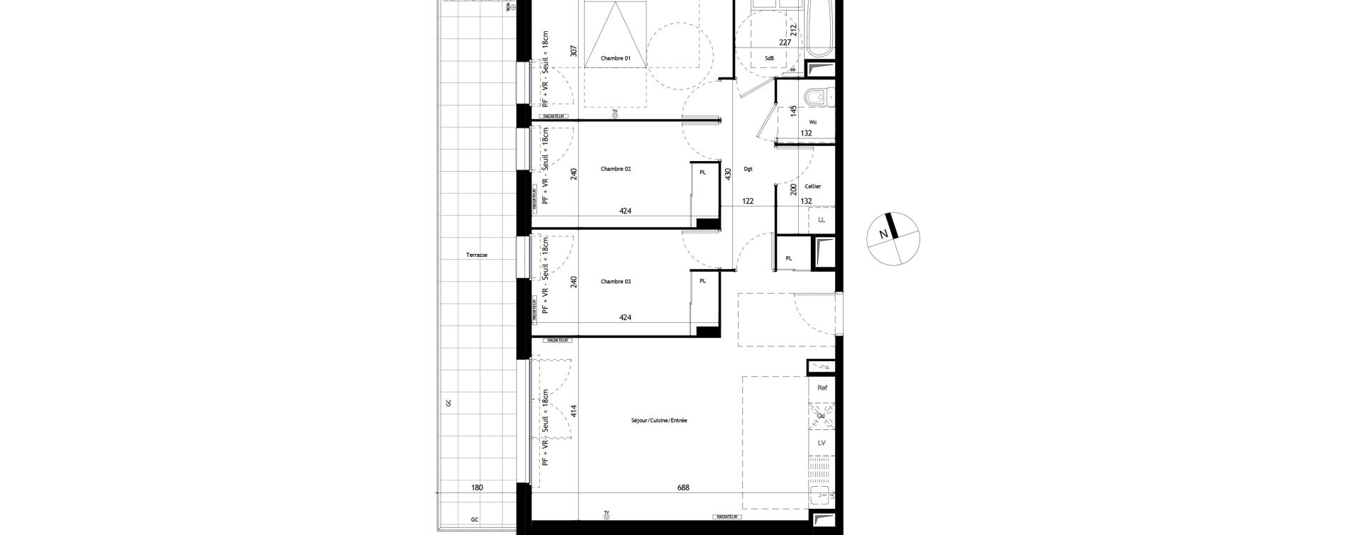 Appartement T4 de 80,50 m2 &agrave; Frontignan Les crozes