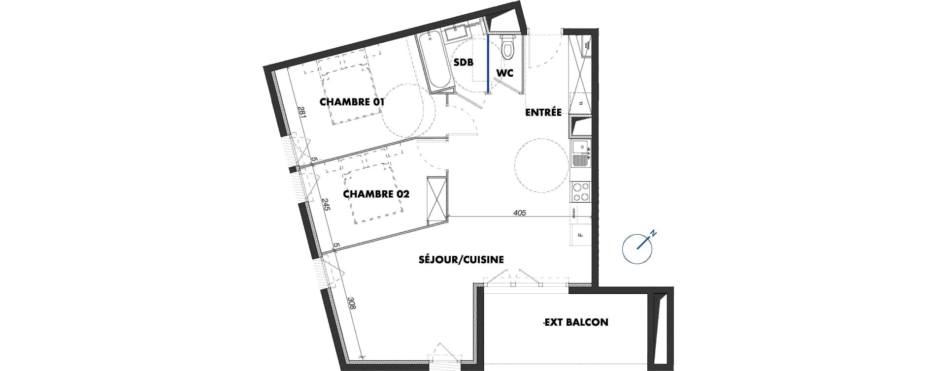 Appartement T3 de 64,90 m2 &agrave; Gigean Centre