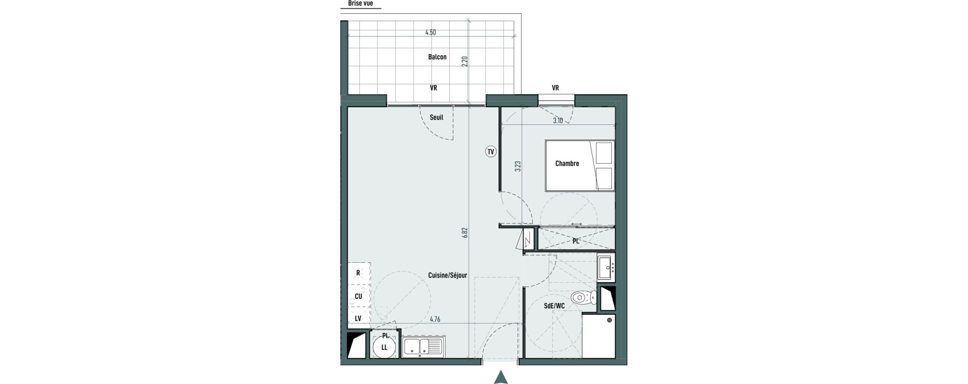 Appartement T2 de 48,65 m2 &agrave; Gignac Centre