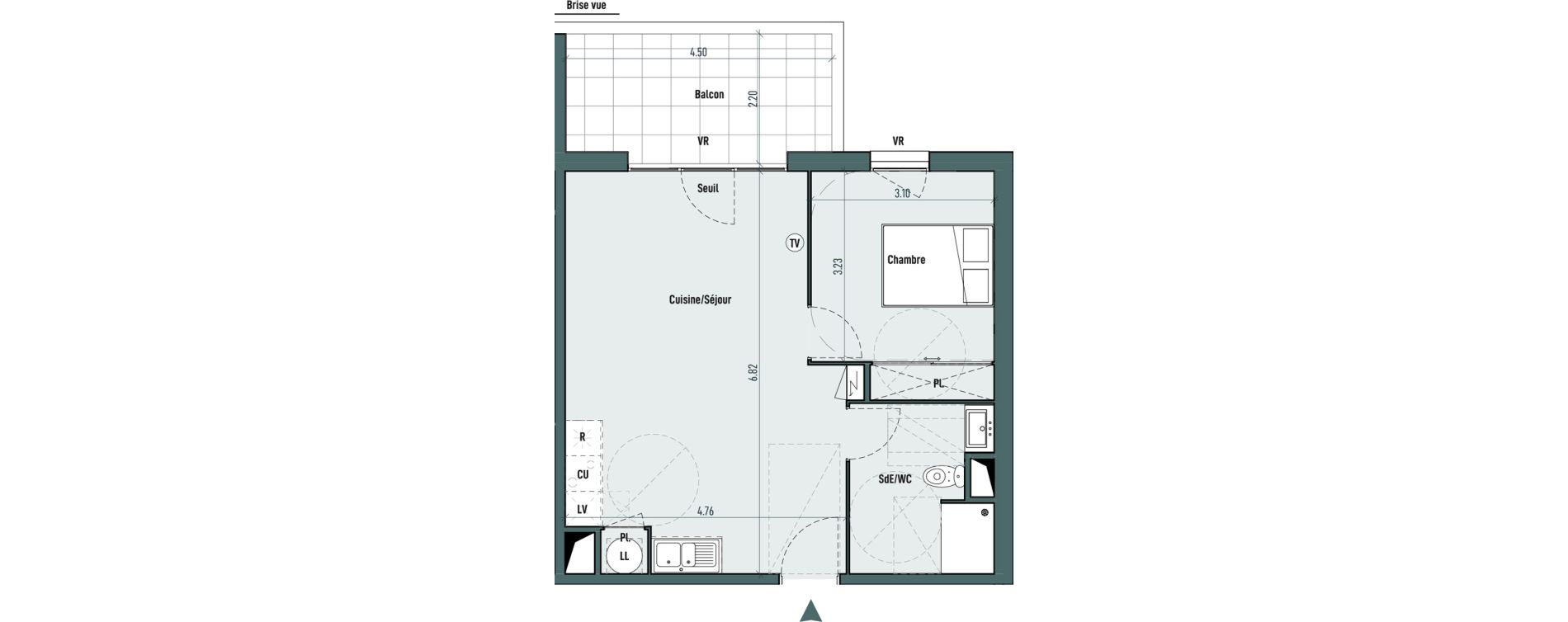 Appartement T2 de 48,65 m2 &agrave; Gignac Centre