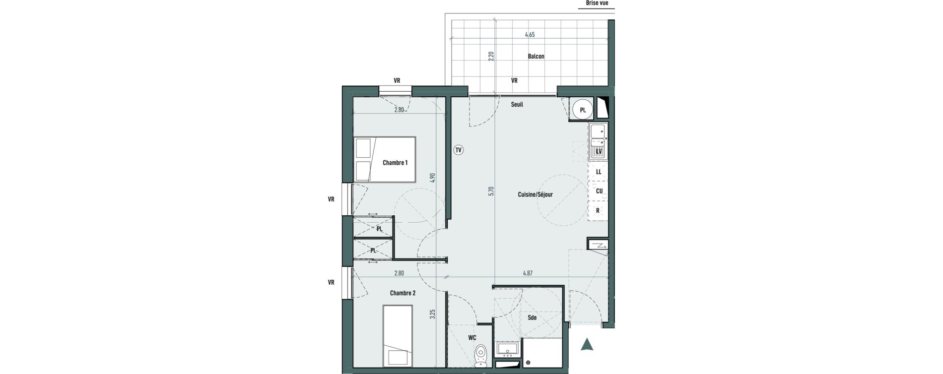 Appartement T3 de 60,18 m2 &agrave; Gignac Centre