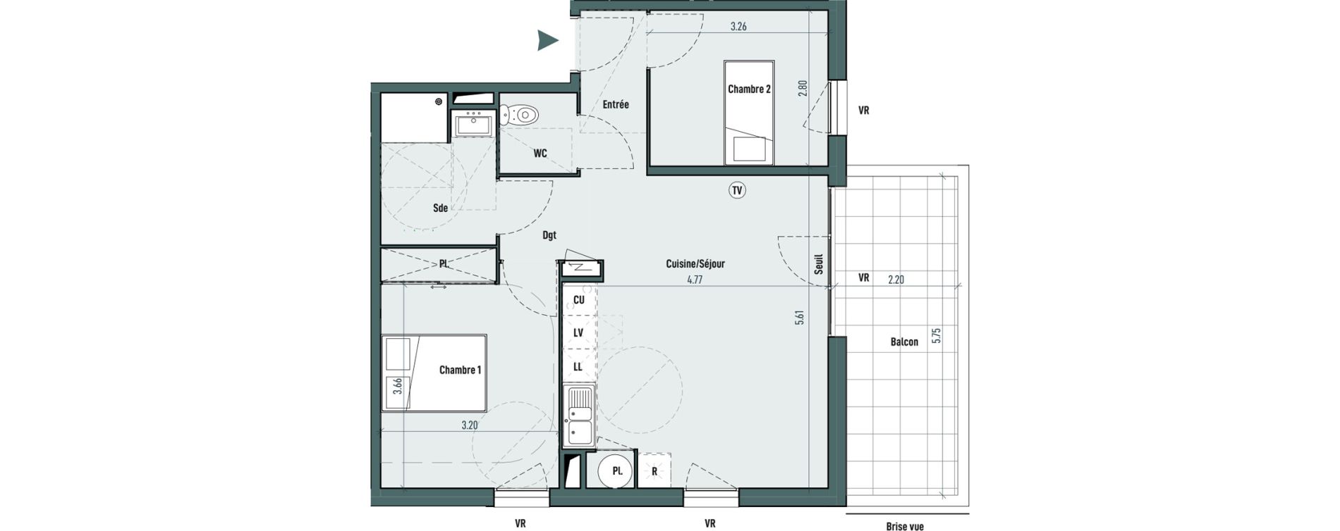 Appartement T3 de 62,32 m2 &agrave; Gignac Centre