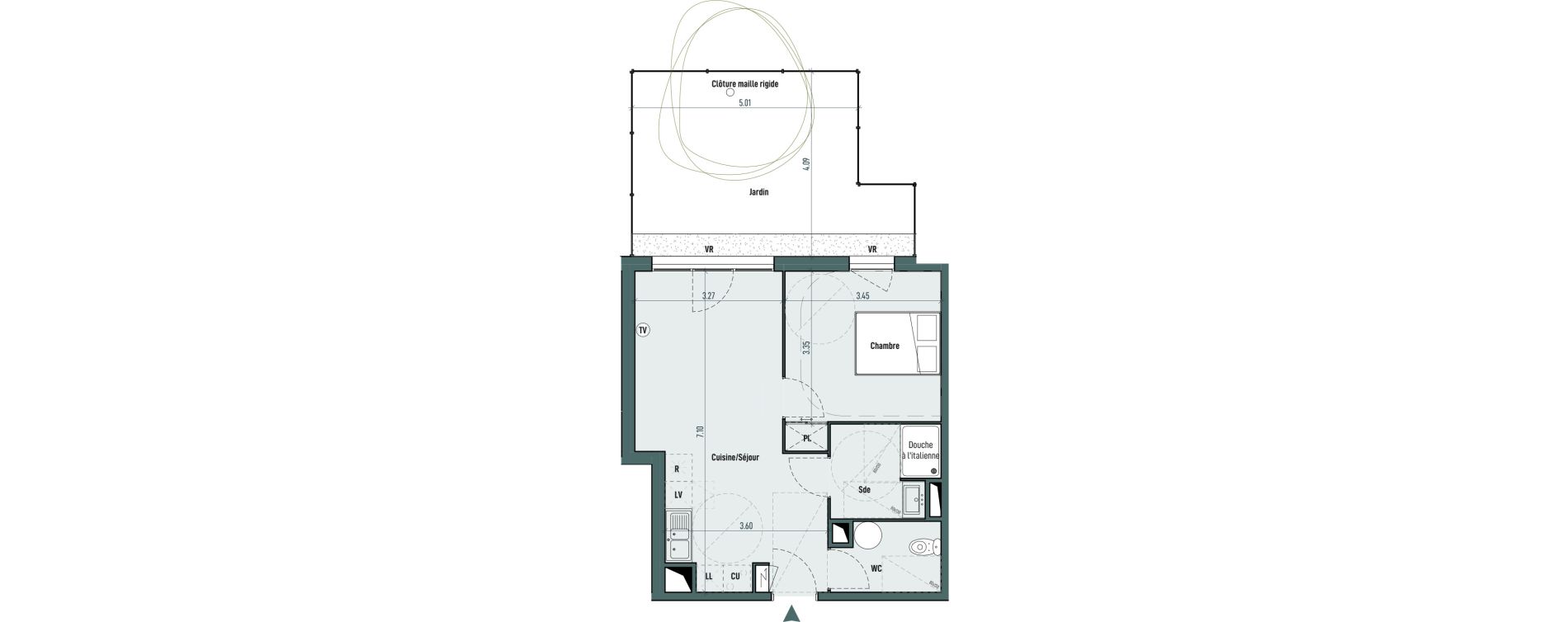 Appartement T2 de 44,78 m2 &agrave; Gignac Centre