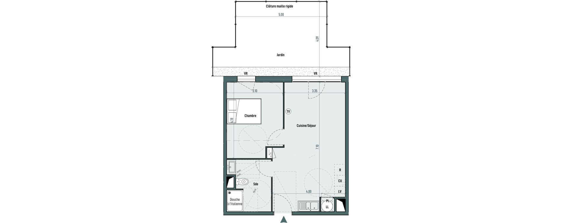 Appartement T2 de 45,29 m2 &agrave; Gignac Centre