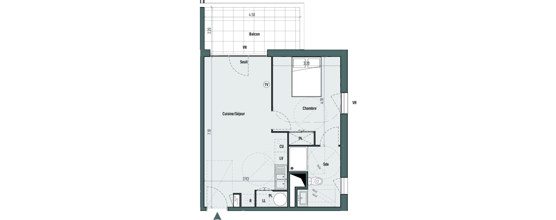 Appartement T2 de 44,47 m2 &agrave; Gignac Centre