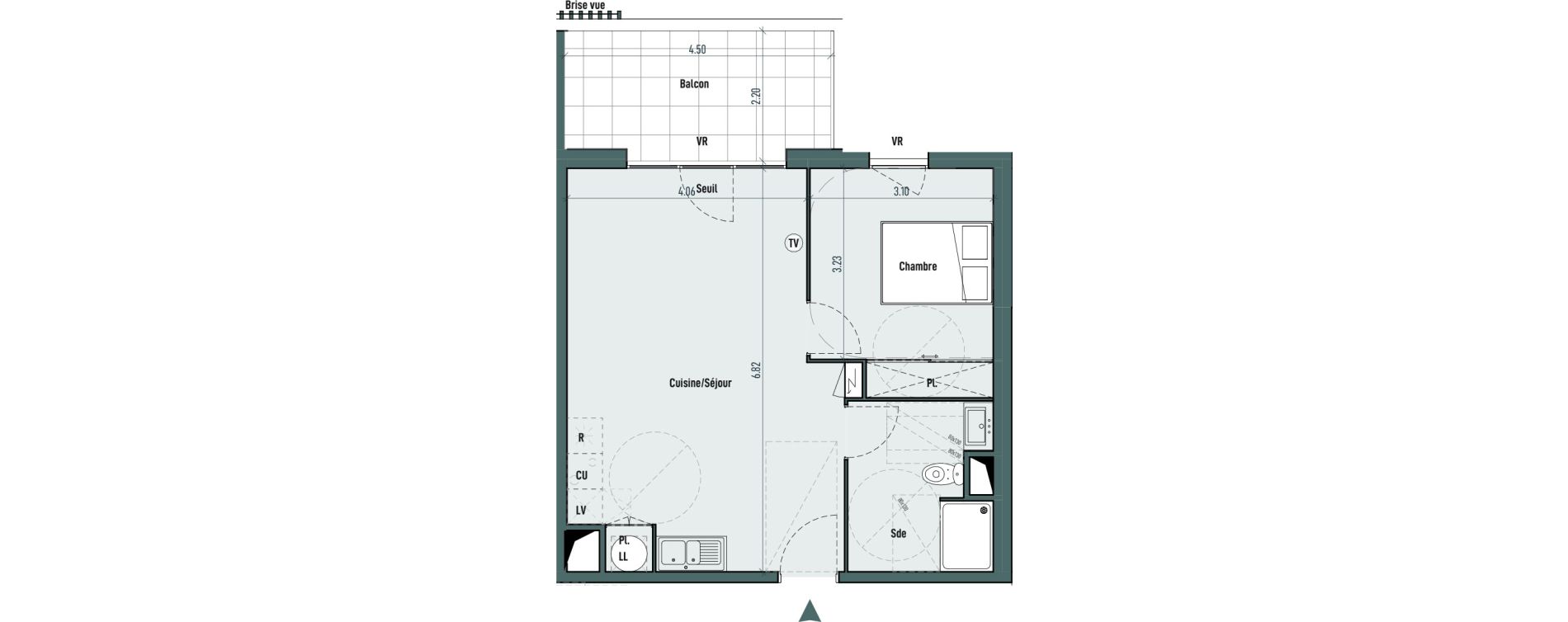 Appartement T2 de 48,25 m2 &agrave; Gignac Centre