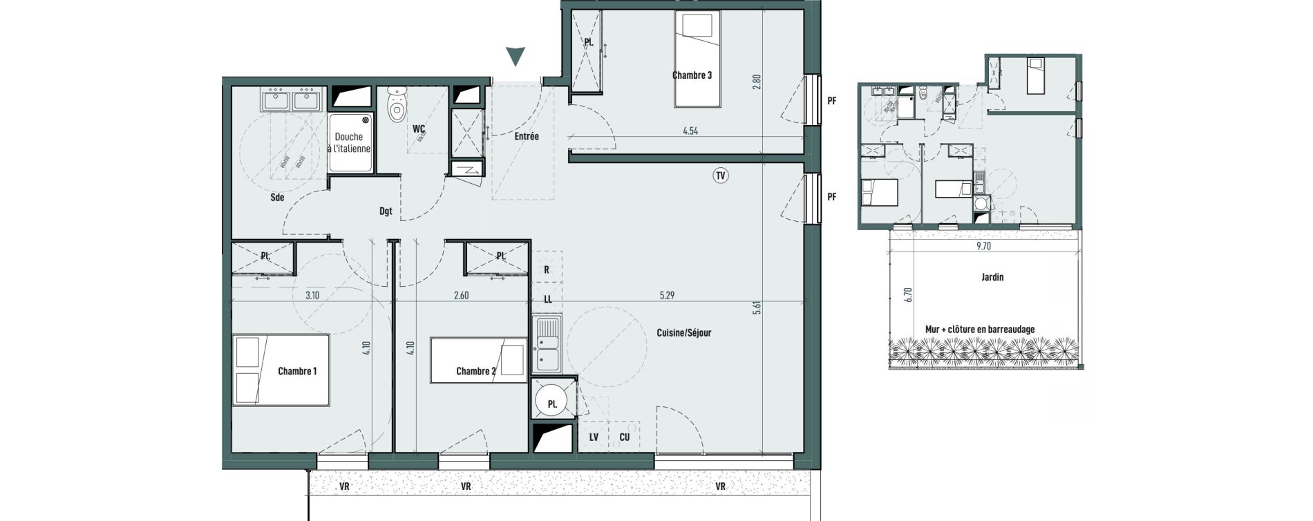 Appartement T4 de 83,03 m2 &agrave; Gignac Centre