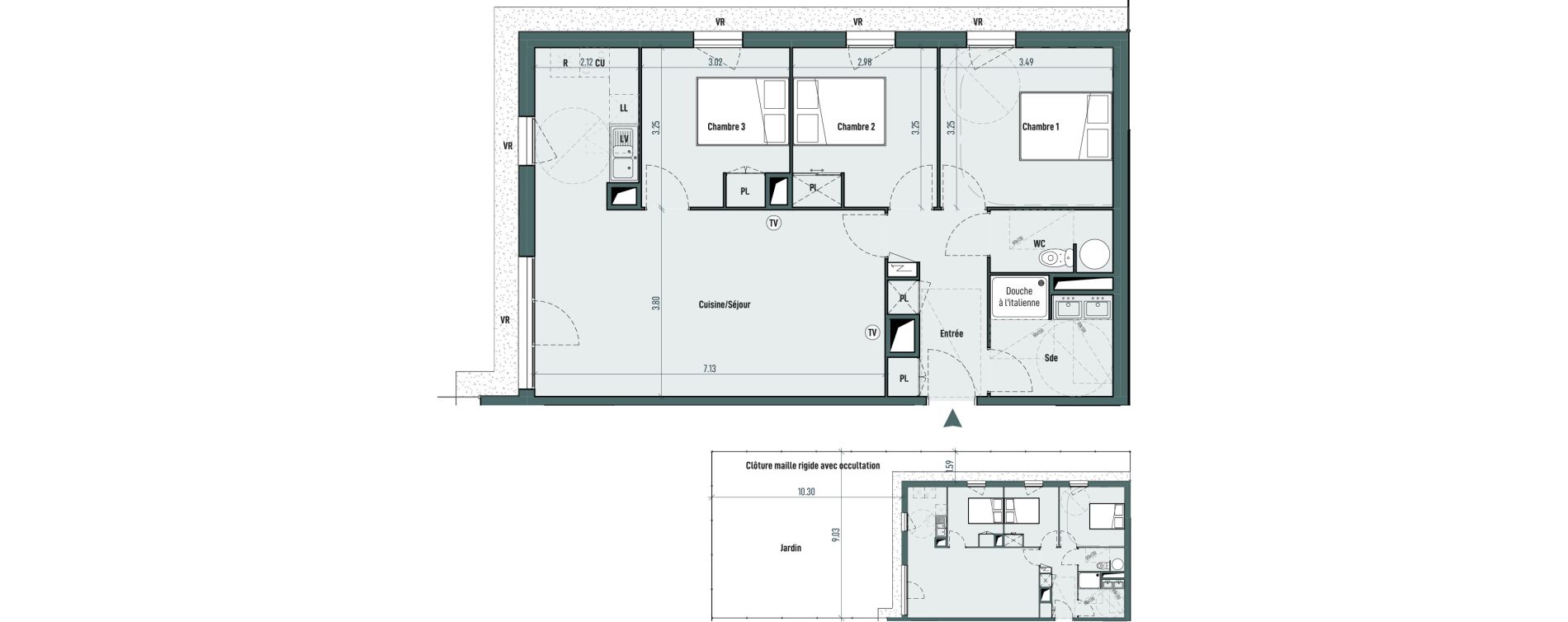 Appartement T4 de 81,29 m2 &agrave; Gignac Centre