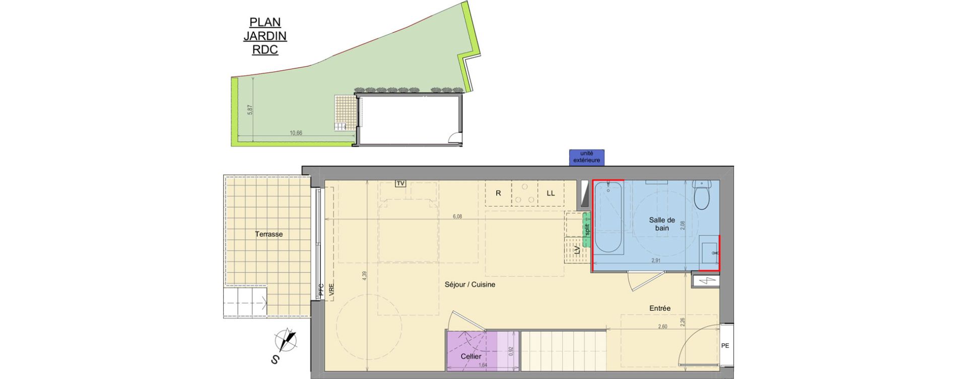 Duplex T3 de 71,01 m2 &agrave; Grabels Centre