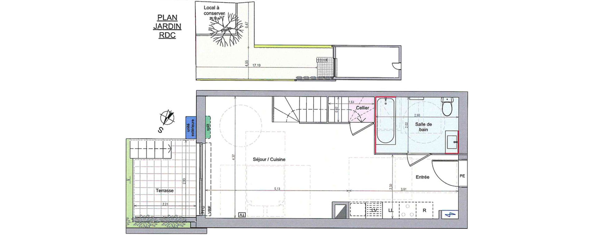 Duplex T3 de 72,18 m2 &agrave; Grabels Centre