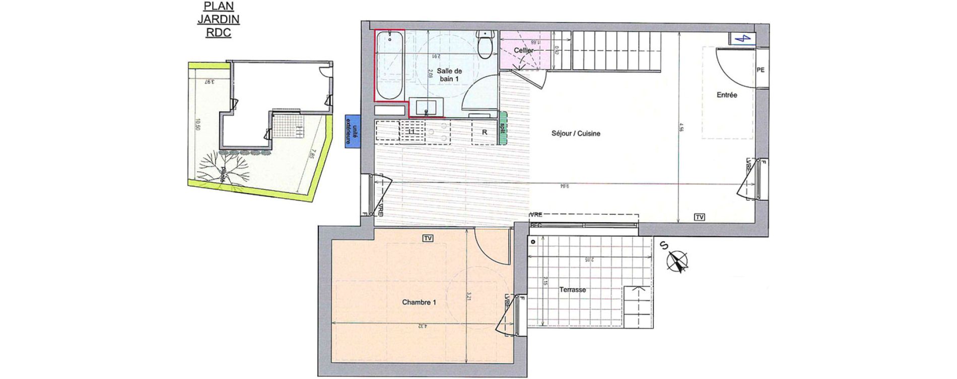 Duplex T4 de 89,09 m2 &agrave; Grabels Centre