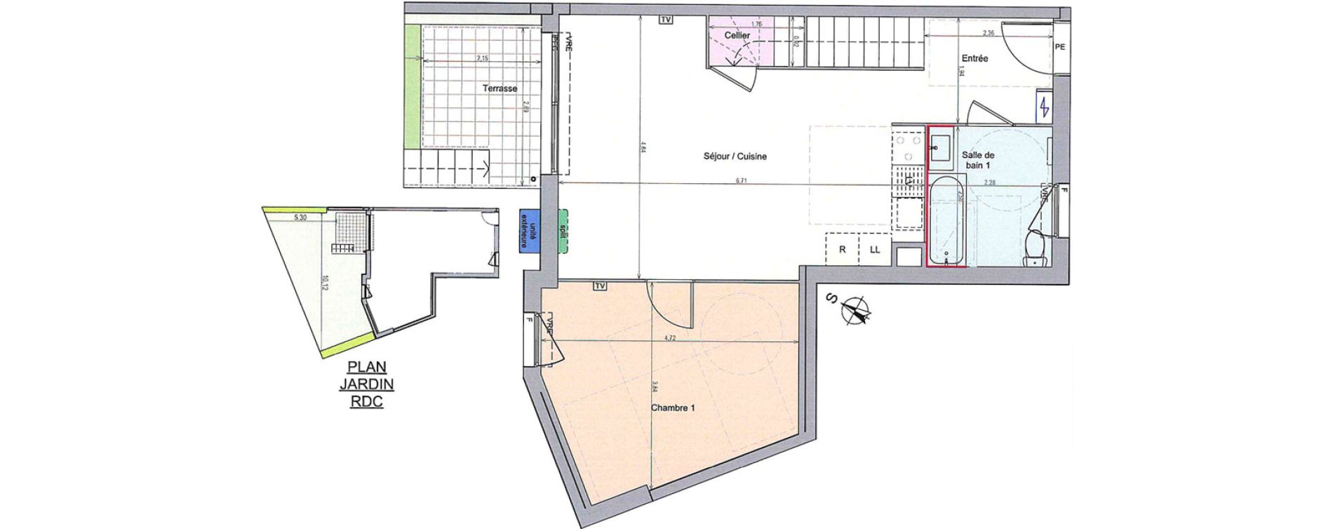 Duplex T4 de 92,02 m2 &agrave; Grabels Centre