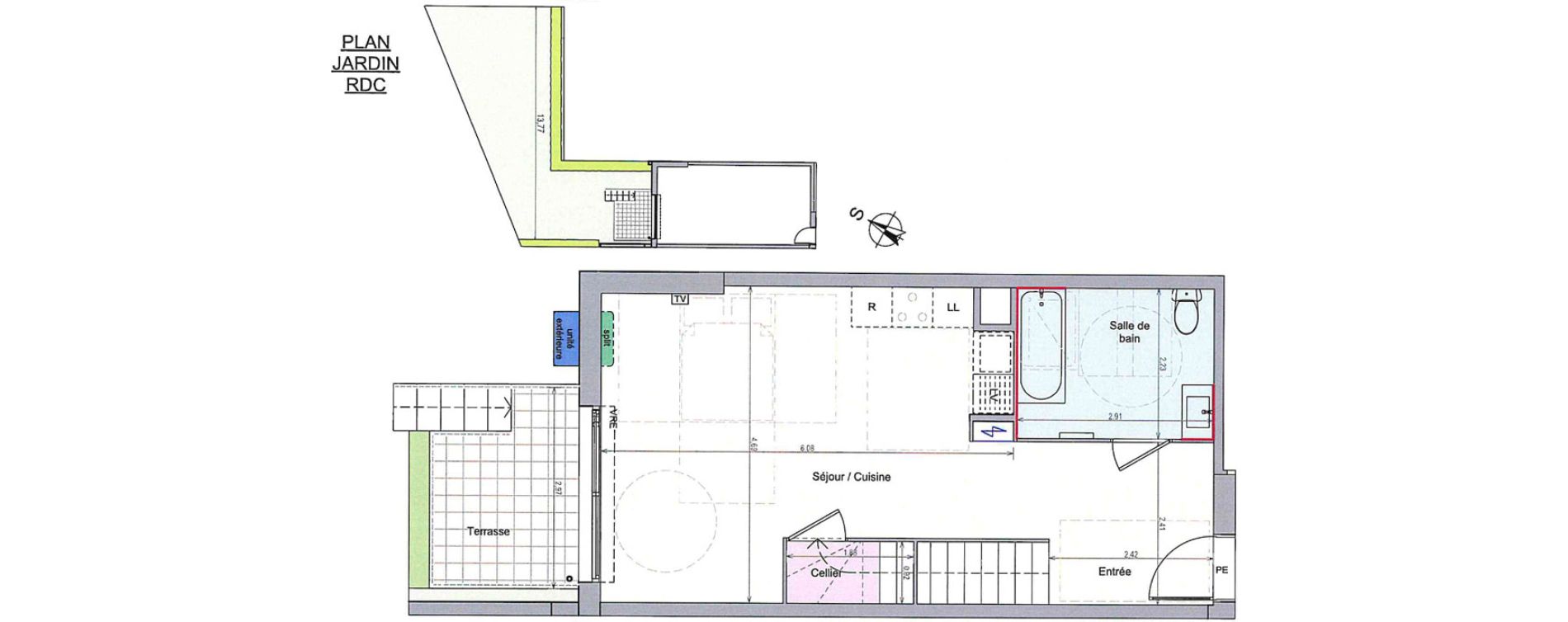 Duplex T3 de 76,78 m2 &agrave; Grabels Centre