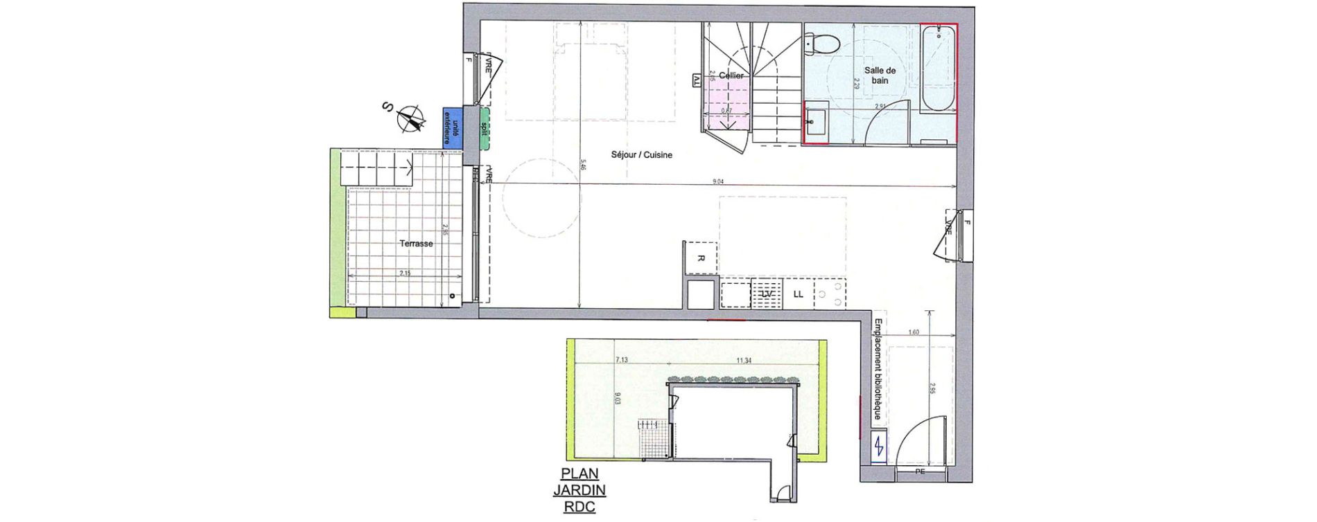 Duplex T4 de 94,17 m2 &agrave; Grabels Centre